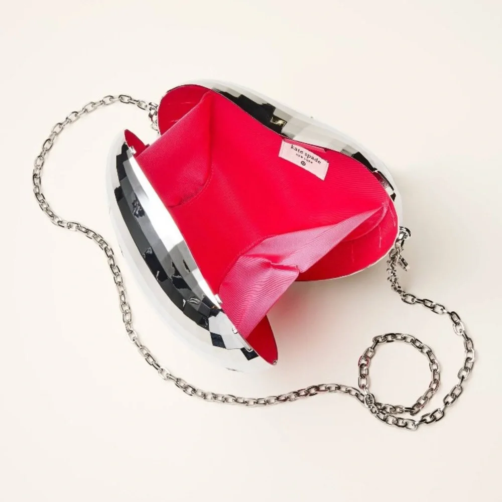 Kate Spade x Target NWT Silver Disco Heart Crossbody Bag